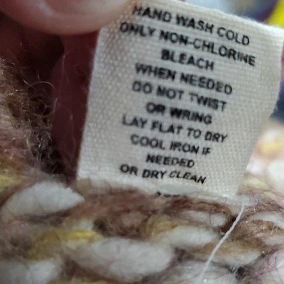 Sleeping on snow anthropologie variegated tan yellow cream bulking knit cardigan - Picture 7 of 7